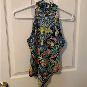 Free People Mock Neck Body Suit